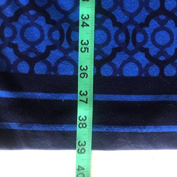 Talbot’s Midi Dress Royal Blue & Black Geo Design Contrasting Trim Sz Medium - Picture 14 of 16